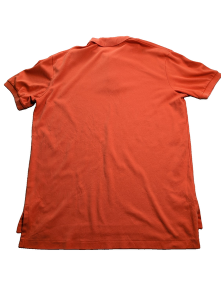 Polo manches courtes Polo Ralph Lauren M orange 100% coton logo bleu marine