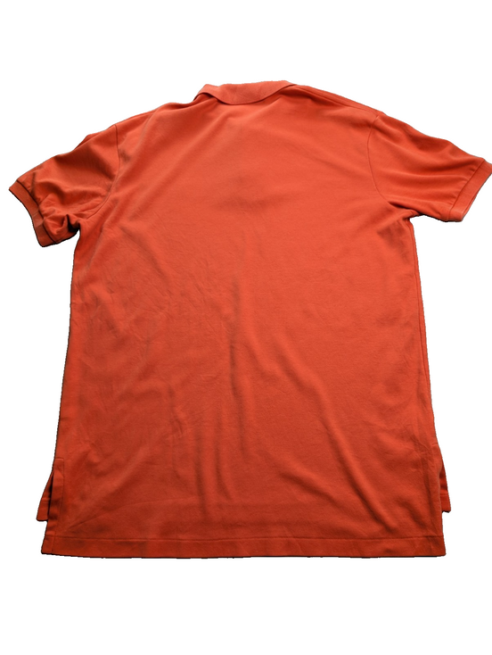Polo manches courtes Polo Ralph Lauren M orange 100% coton logo bleu marine