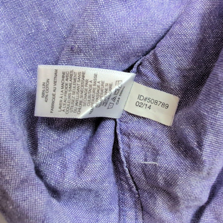 Chemise Express M Lin Coton Violet Chiné Manches Retroussables 2 Poches