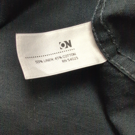 Chemise Old Navy XL Lin Coton Noir Uni Manches Longues Excellent État