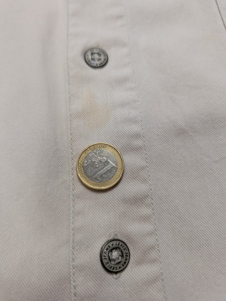 CHEMISE LEVI'S Jean Lourd Blanc Cassé XXL Homme Vintage Bouton Métal