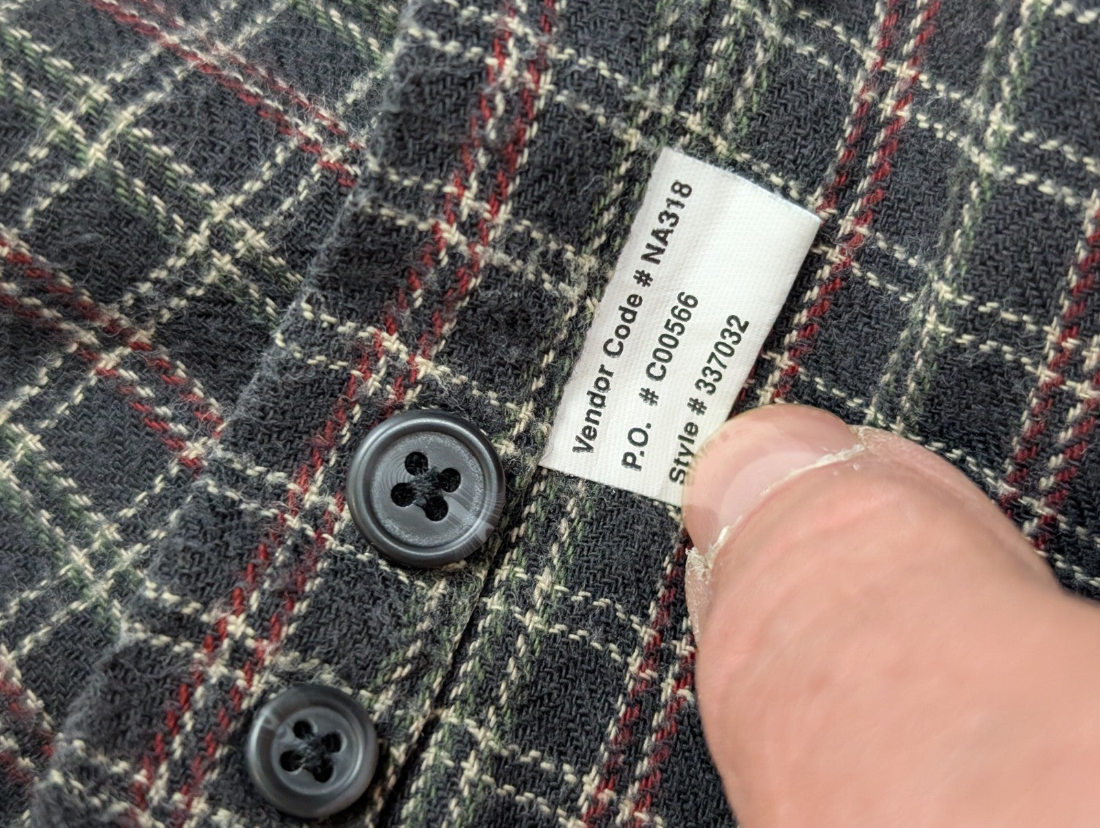 ⚫ Chemise CHAPS Flanelle Coton Tartan Sombre M |296S