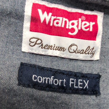 Chemise Wrangler vert kaki clair uni homme manches courtes taille XL