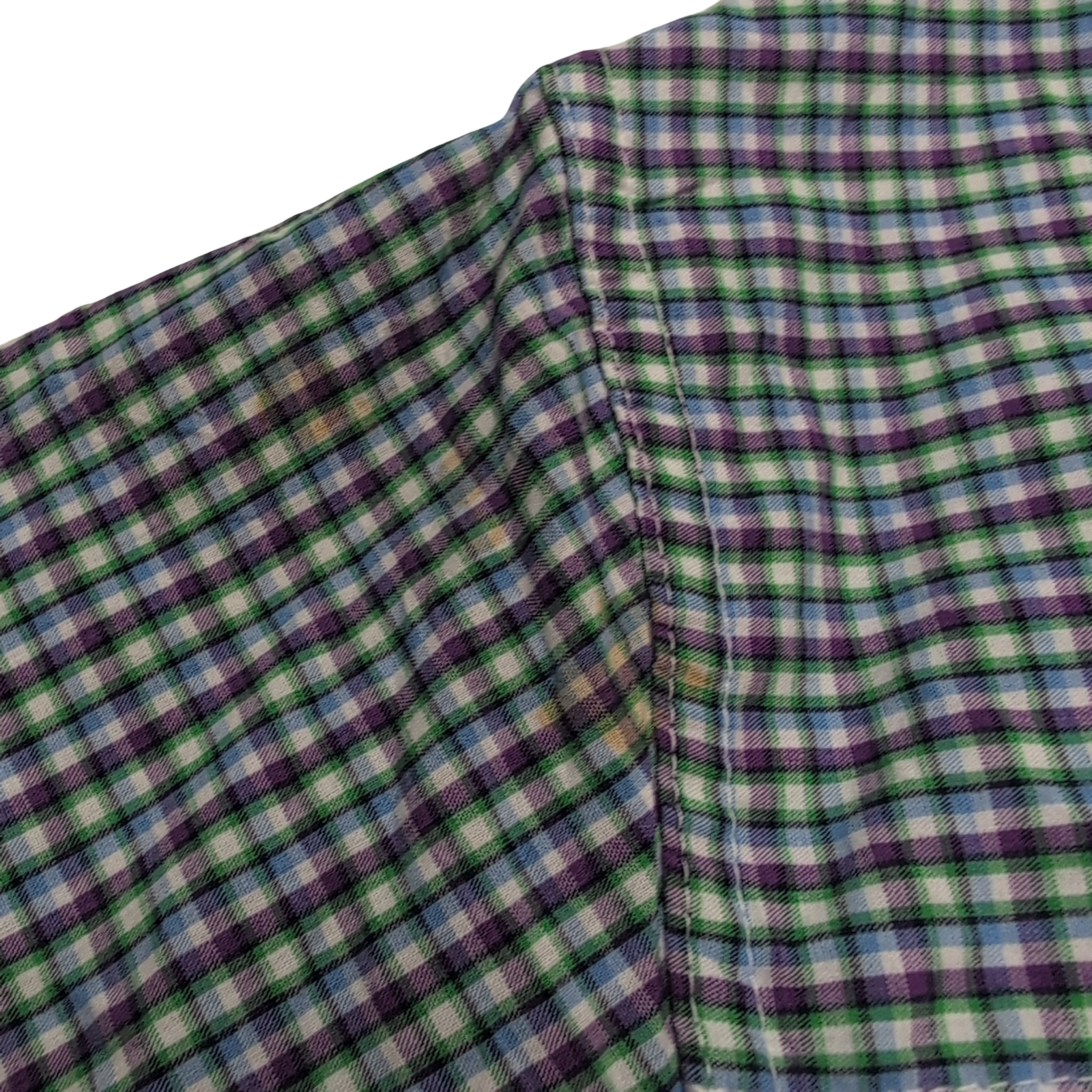 Chemise CHAPS violet et verte à carreaux manches courtes taille L #4e