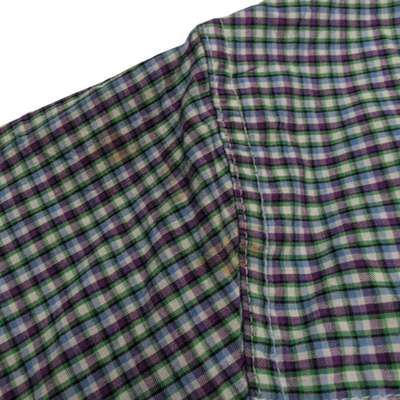Chemise CHAPS violet et verte à carreaux manches courtes taille L #4e