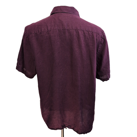 Chemise H&M 100% Lin Bordeaux Manches Longues Taille XL