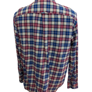 🐻 CHEMISE FLANELLE CHAPS M (M) CARREAUX FUCHSIA BLEU MARINE LOGO BRODÉ