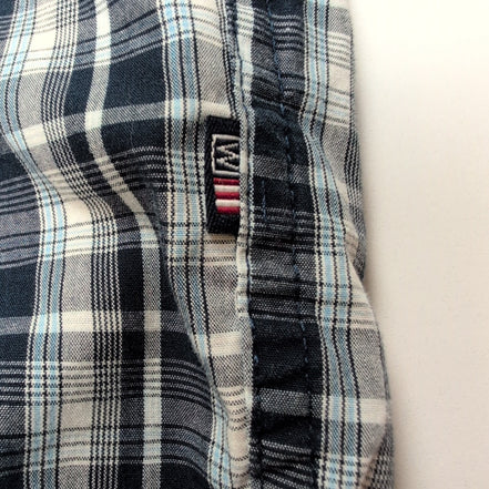 Chemise Wrangler modèle Cool River carreaux bleu marine et blanc 3XL