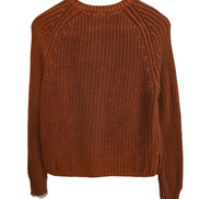 Pull Lauren Ralph Lauren femme S orange rouille grosse maille coton col rond