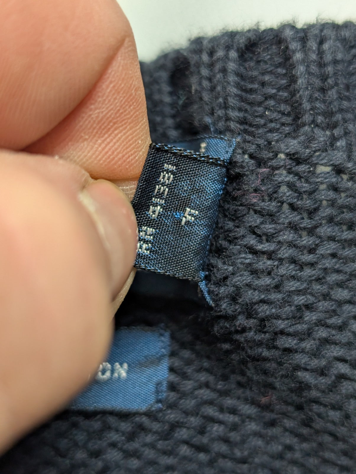 Pull Polo Ralph Lauren Bleu Marine Logo Bleu Ciel - 100% Coton Maille Dense S