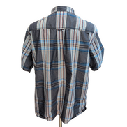 Chemise The North Face XL Bleu Gris Carreaux Nylon Col Officier Manches courtes