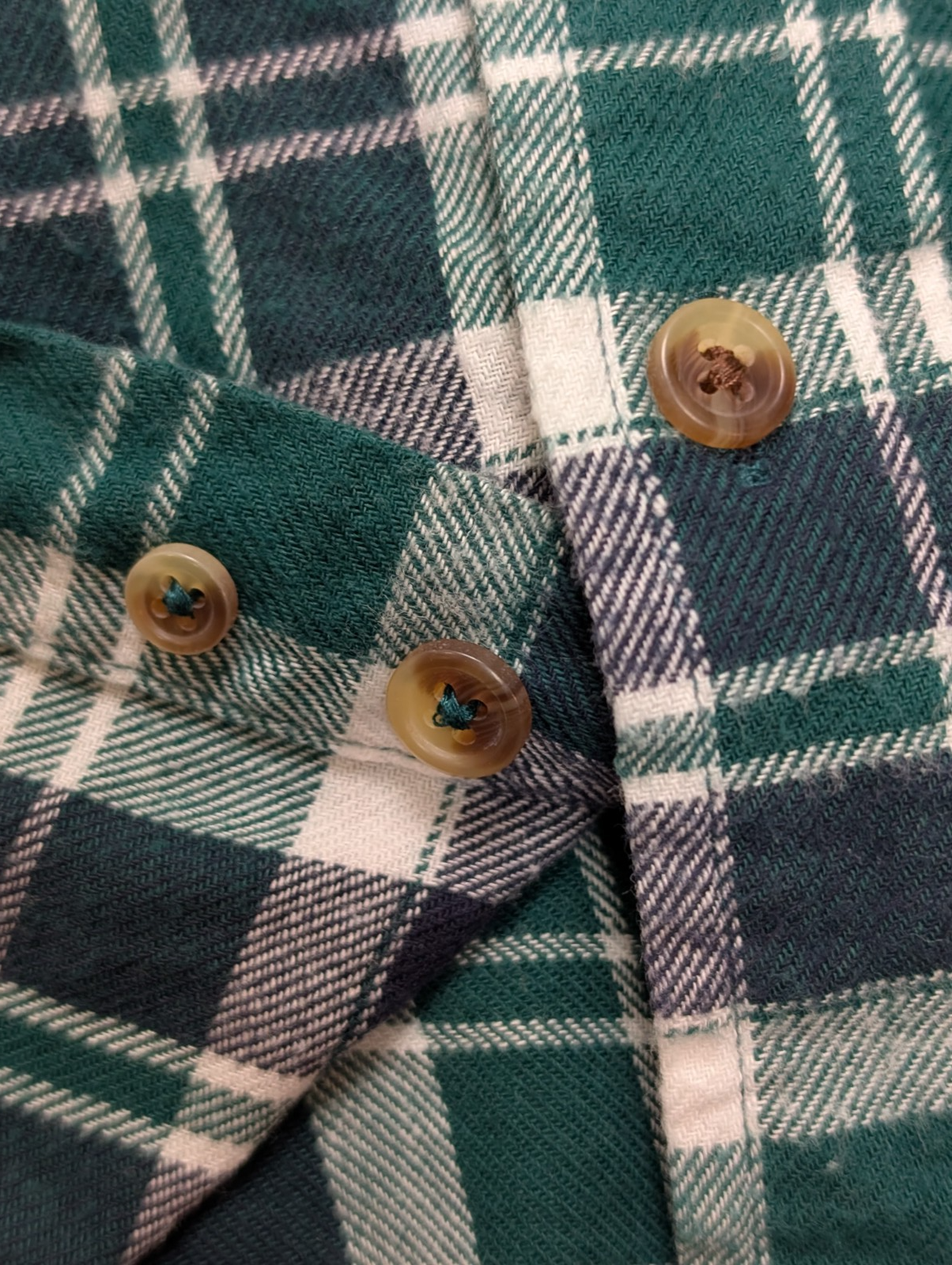 🐻 CHEMISE FLANELLE PERFORMANCE CHAPS L (G) CARREAUX VERT BLEU MARINE LOGO BRODÉ