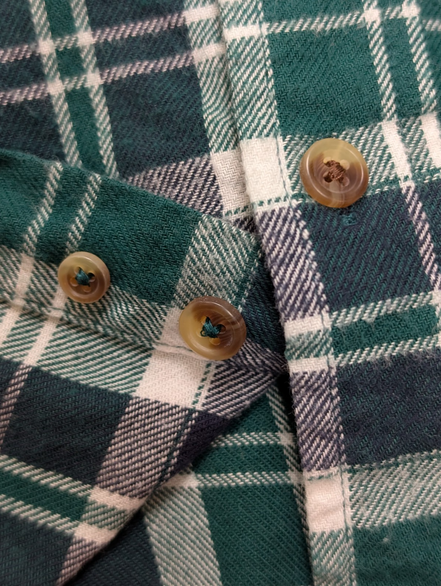 🐻 CHEMISE FLANELLE PERFORMANCE CHAPS L (G) CARREAUX VERT BLEU MARINE LOGO BRODÉ