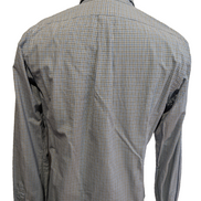 Chemise Polo Ralph Lauren Shirt M Custom Fit Micro-Carreaux Bleu Noir Button Dow