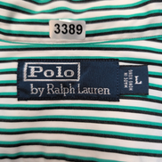 Chemise Polo Ralph Lauren L Rayures Vert Noir Made in Hong Kong manches longues