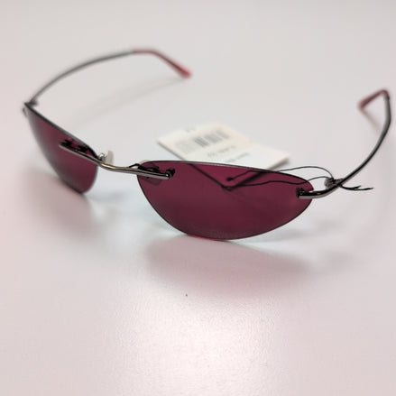 Lunettes de soleil Y2K Branche fine Sans Monture Ovale Bordeaux Gris