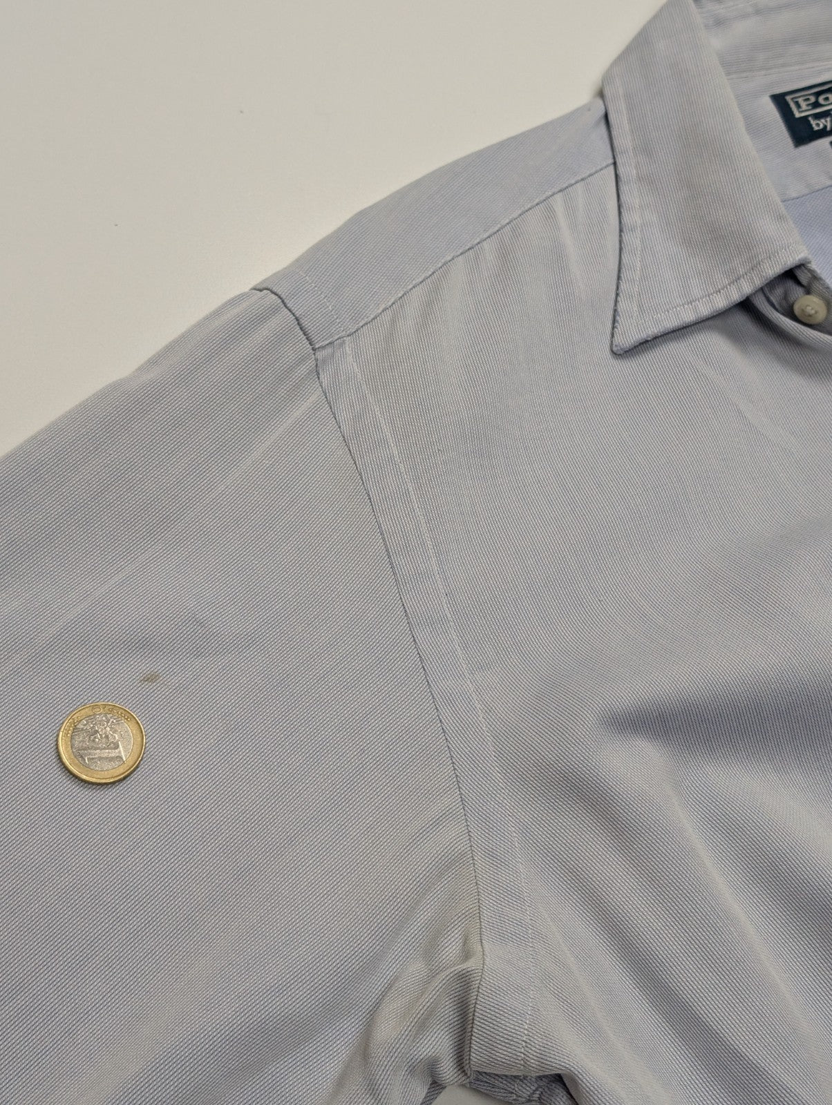 Chemise Polo Ralph Lauren Shirt Andrew M L Rayée Bleu Coton Col Classique