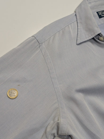 Chemise Polo Ralph Lauren Shirt Andrew M L Rayée Bleu Coton Col Classique