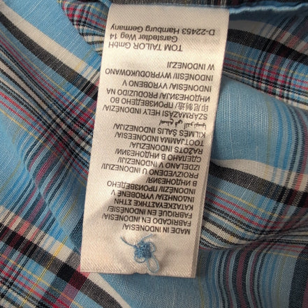Chemise Tom Taylor carreaux bleu rouge poche manches courtes XXL