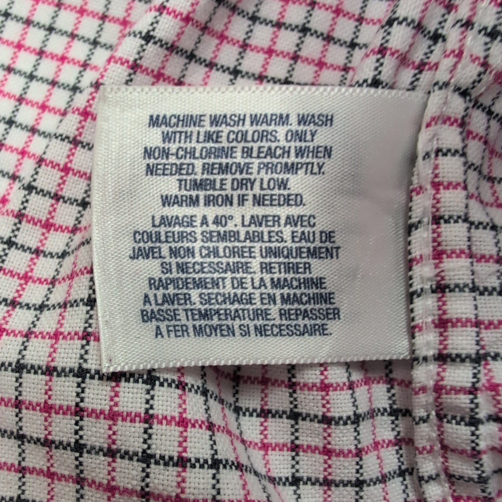 Chemise Ralph Lauren Junior XL 18/20 Carreaux Rose Noir Logo Noir