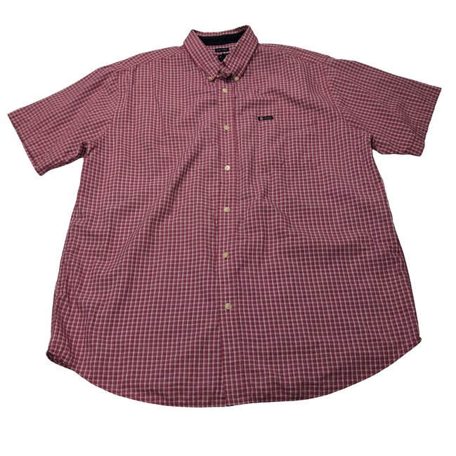 Chemise CHAPS rouge bordeaux à carreaux manches courtes taille XL 1 poche homme