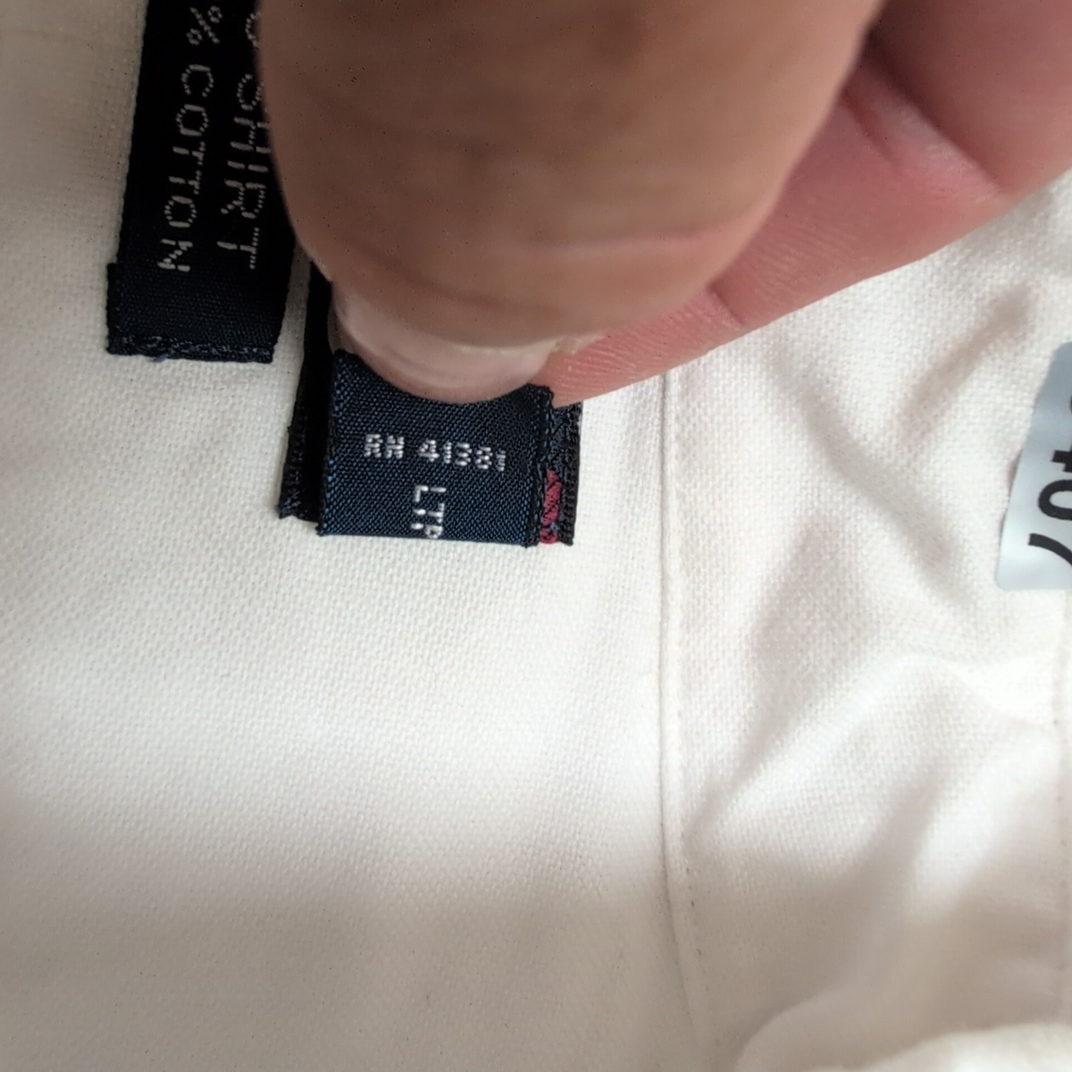 Chemise Ralph Lauren Big Shirt L 2XL Blanc Manches Longues Logo Coton