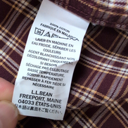 Chemise L.L.Bean XL Bordeaux Carreaux 100% Coton Vintage USA manches courtes