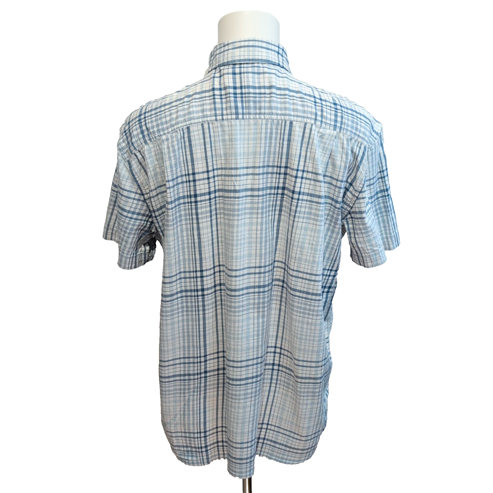 Chemise Carhartt L Relaxed Fit Carreaux Bleu Manches courtes 2 Poches Coton