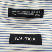 Chemise Nautica Taille XL/XXL Rayures Bleues Poignets Mousquetaires Coton