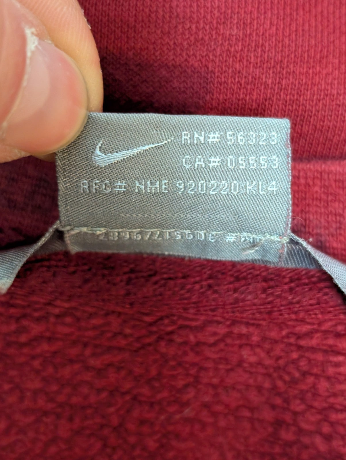 Magnifique sweat Nike vintage ROUGE BORDEAUX Logo brodé XL