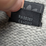 Pull ADIDAS Vintage Col Zippé 80% Laine Gris Logo Brodé Femme Taille L