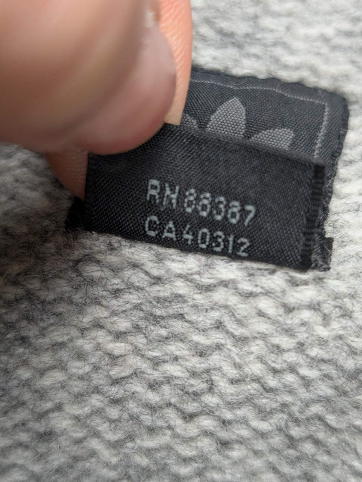 Pull ADIDAS Vintage Col Zippé 80% Laine Gris Logo Brodé Femme Taille L