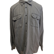 CHEMISE WRANGLER VINTAGE XL Grise Coton POCHE STYLO Workwear Ample homme