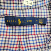 Chemise Ralph Lauren M Carreaux Bleu Rouge Logo Bleu Marine manches longues