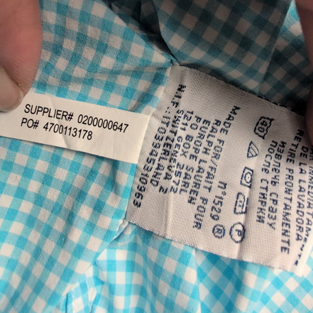 Chemise Polo Ralph Lauren Slim Fit S Sans Manches Bleu Turquoise