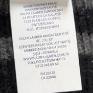 Écharpe Polo Ralph Lauren Noire Côtelée Laine d'Agneau Logo Rouge Foncé