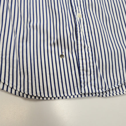 Chemise Ralph Lauren L Classic Fit Bleue Rayures Made in Hong Kong Sans Logo