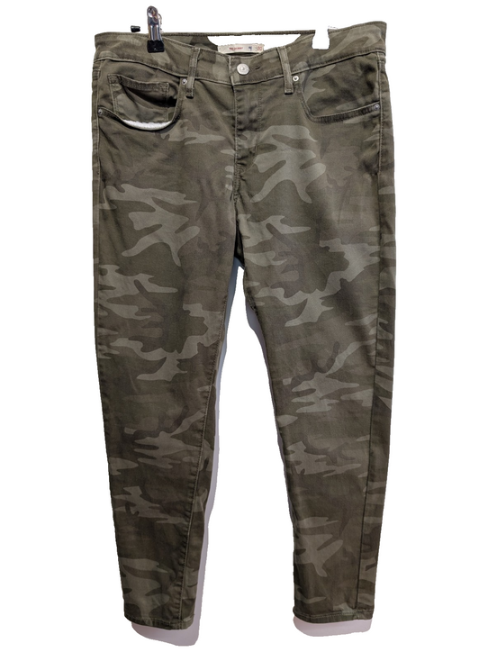 Pantalon Levi's 711 Skinny Stretch Femme Camouflage Armée T40 W29 Militaire