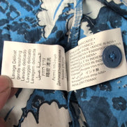 Robe Luk Ap L/XL Bleue Fleurie Coton Manches Courtes Neuve Étiquette