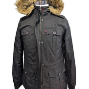 Levi's Parka Femme Longue Noir S Nylon Sherpa Capuche Fausse Fourrure |312BSR