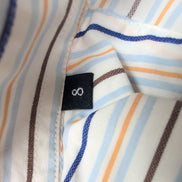 Chemise BURBERRY 100% Coton Taille 8 3XL Blanc Rayures Logo Brodé Manches courte