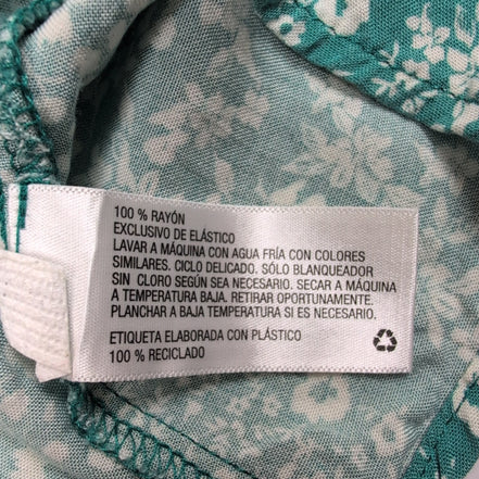 Robe d'été Femme M Turquoise Fleurie 100% Viscose Bretelles Fines