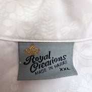 Chemise Hawaïenne Royal Creations Made in Hawaii XXL Blanc Motif Ton sur Ton USA