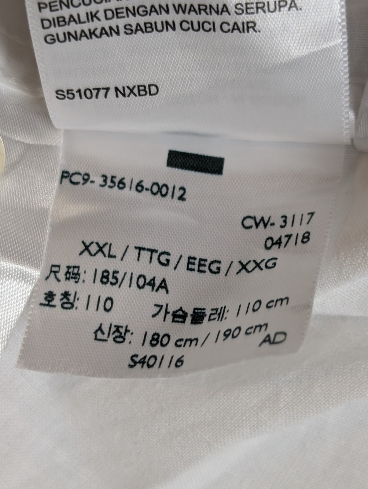 CHEMISE LEVI'S Lin Coton Blanche XXL TG Homme Unie Col Boutonné