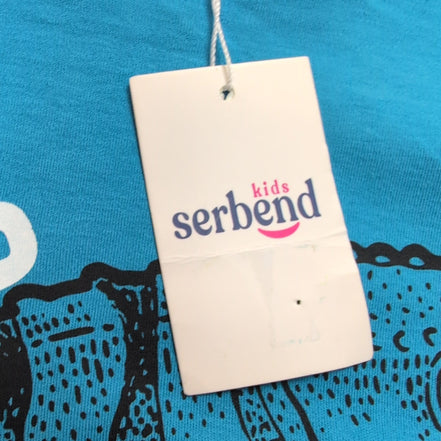 T-shirt Serbend Enfant 6-7 Ans Bleu Caméléon 100% Coton Neuf Manches longues