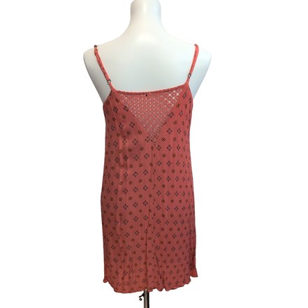 Robe d'été Bohème Terracotta Viscose Bretelles Réglables Perles S/M