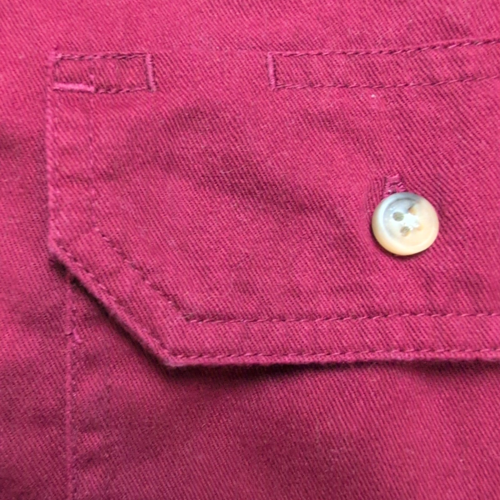 Chemise Wrangler Manches Courtes Bordeaux à Poches Taille M