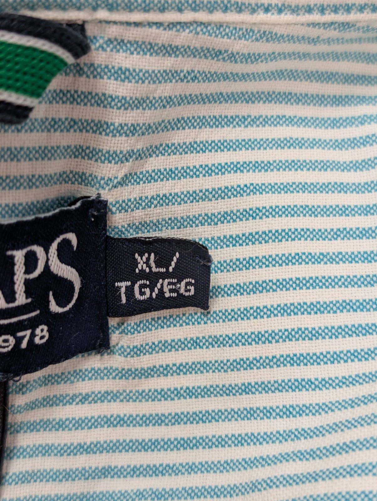Chemise CHAPS verte menthe à rayures avec poche et logo brodé taille XL #253msch