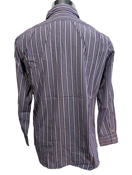 Chemise Polo Ralph Lauren Shirt M Curham Sport Violet Rayée Poche Col Classique