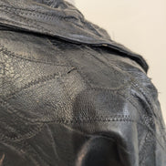 Vintage Leather Bomber Jacket Patchwork Black XL Napoline Coat Veste |48c
